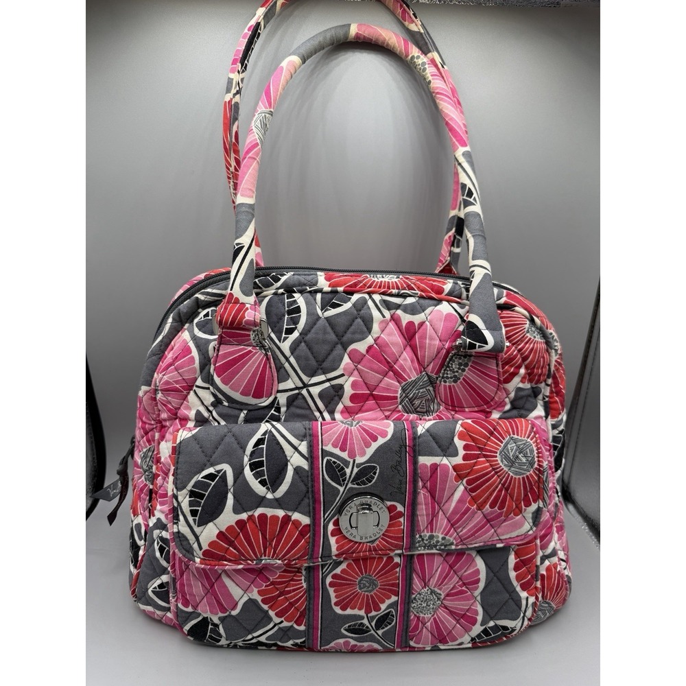 Vera Bradley Turnlock Satchel & Turnlock Wallet In Cherry Blossoms NWOT